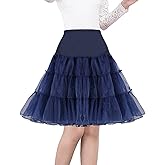 Shimaly Women's 50s Vintage Petticoat 26" Crinoline Rockabilly Tutu Skirt Slip S-3XL