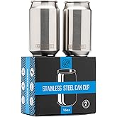 Real Deal Steel Can Tumbler Glass - Set of 2 - Stainless Steel 16oz - Soda Can Cup, Beer Can Glasses - Premium