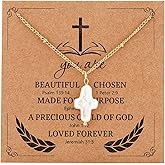 Pearl Cross Necklace for Women Nature Freshwater Pearl Cross Necklace Baroque Pearl Necklace Chunky Big Cross Pearl Necklace