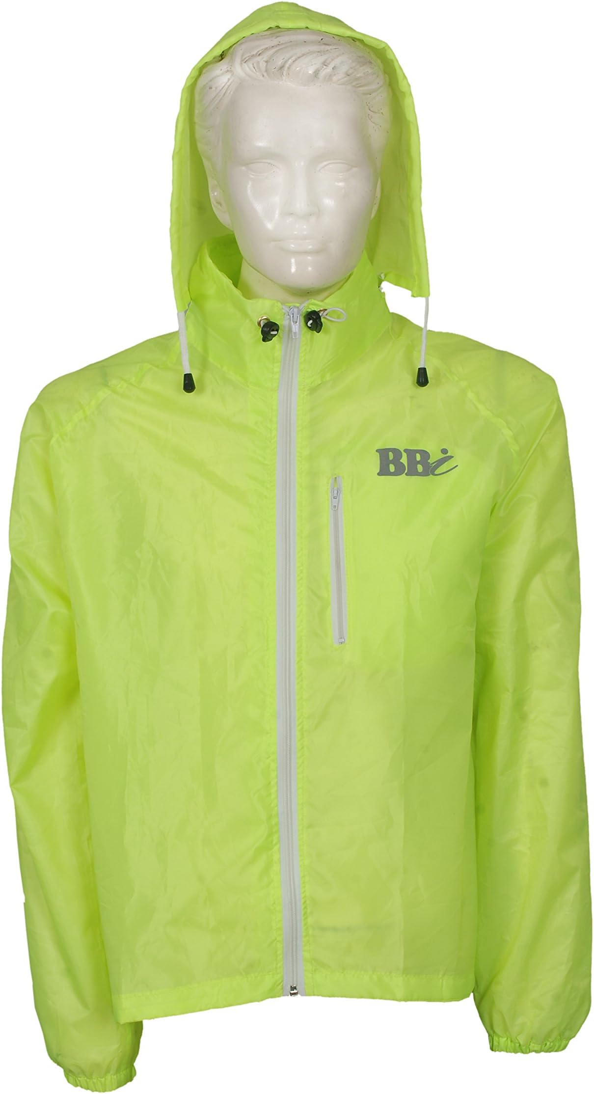 BBI Mens Cycling Rain Jacket Detachable Hood Multi Pockets Reflective StripsWaterproof High Visibility Running Top Rain…