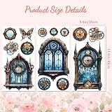 Peacoblue Steampunk Window Rub On Transfer Decal 3Pcs Waterproof 6x12 view 2