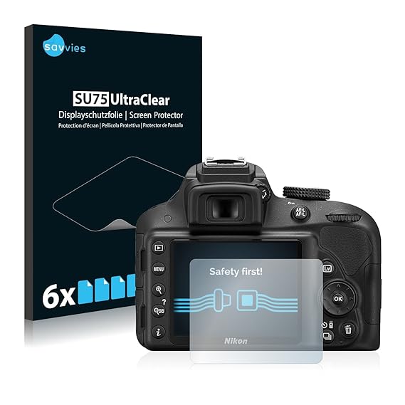 savvies Protector Pantalla Compatible con Nikon D3300 (6 Unidades ...