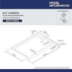 DreamLine SlimLine 32 inch D x 60 inch W x 2 3/4
