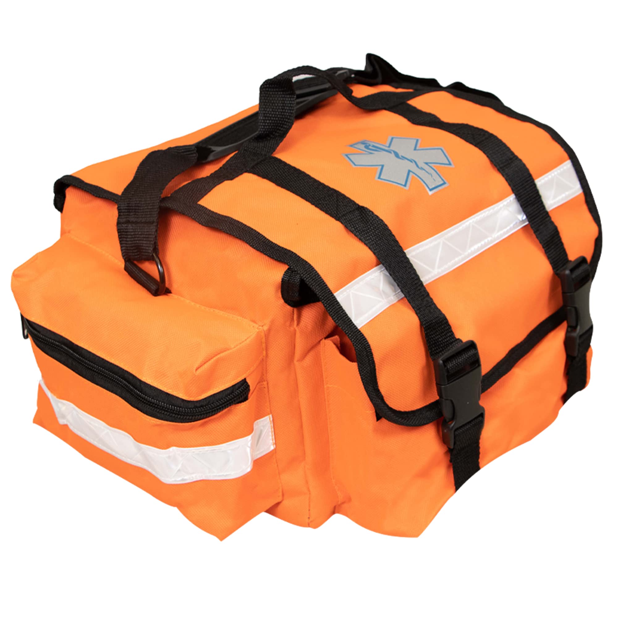 Primacare Medical Supplies KB-RO74-O First Responder Bag for Trauma, Professional Multiple Compartment Kit Carrier for Emergency Medical Supplies, Orange, 17 x 7 x 9 inches
