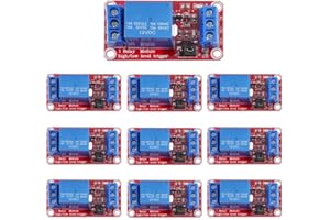 10PCS 1 Channel Relay Module with Optocoupler Isolation, 5V 12V 24V High Low Level Trigger Board, 10A 250V AC Relay for Ardui