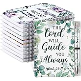 Pasimy 10 Sets Christian Notebooks with 10 Positive Pens Floral Bible Verse Journals and Ballpoint Pen Spiral Notebook Set Scripture for Women Inspirational Gifts Religious Party Favors(Retro,A6)