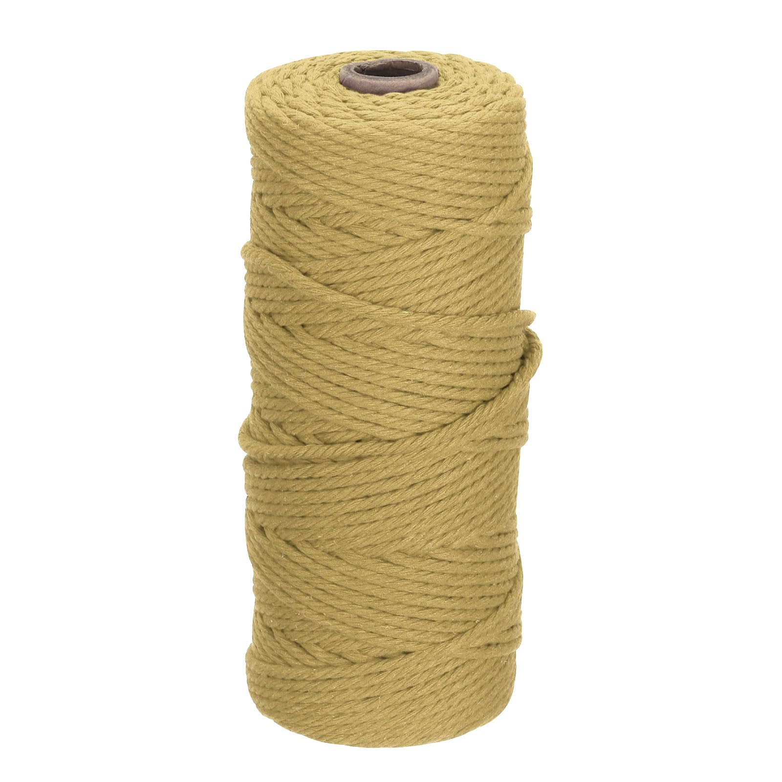 DMiotech 3mm x 100M (109 Yard) Goldenrod Yellow Natural Cotton Macrame Rope, Wall Hanging Handmade 2 Strands Twisted Macrame Cotton Cord for Plant Hangers, Gift Wrapping Wedding