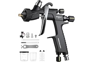 InoKraft Drizzle Pro LVLP Spray Gun – Precise & Professional, Low-Overspray Design, Ultra-Light 340g, 1.3B/1.3C Nozzle Kit with Paint Sprayer Accessories – for Automotive, Industrial Coatings and more