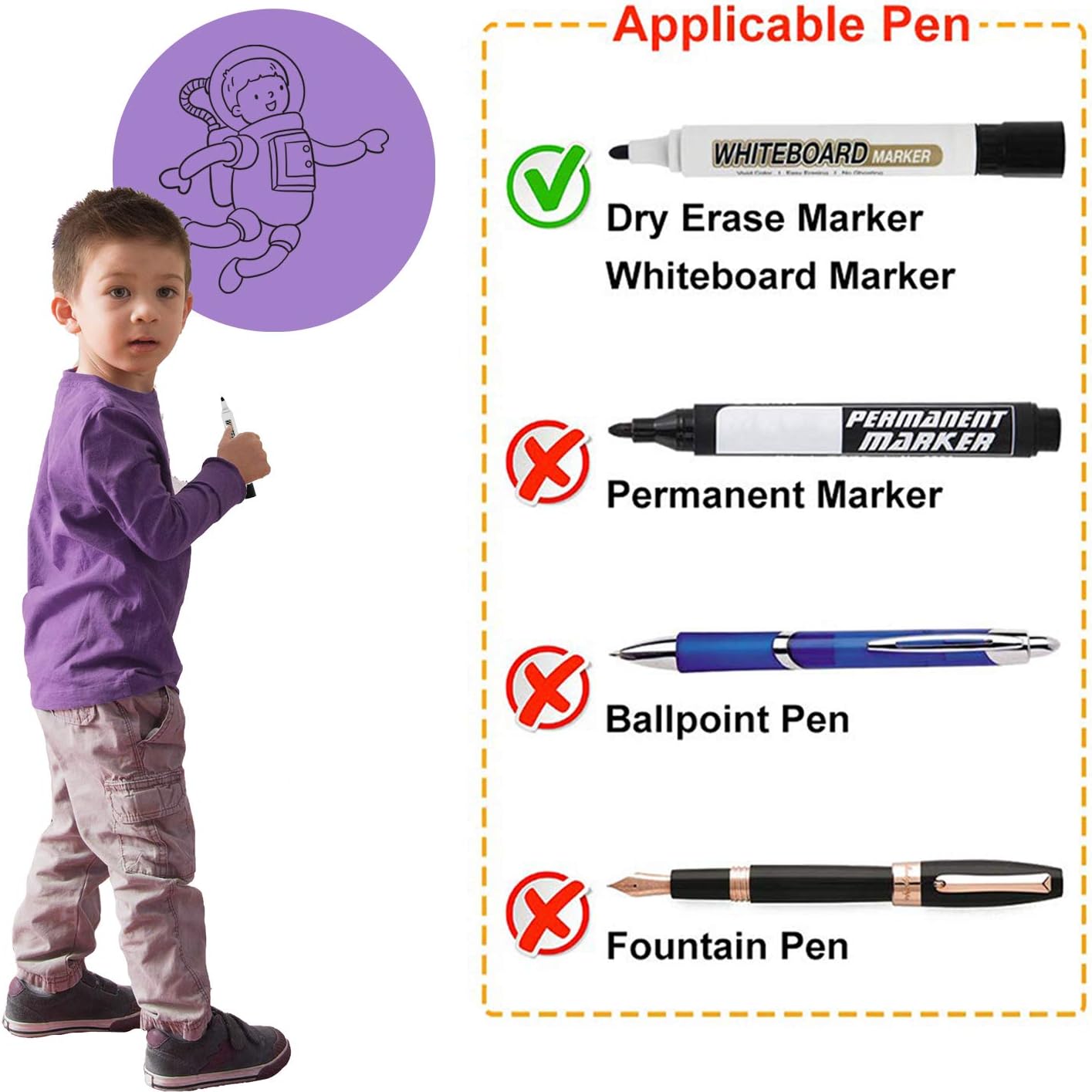 Qpout 12 Pieces Dry Erase Circles, Dry Erase Table Spots Removable