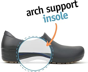 slip resistant work shoes with arch support