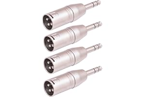 Smithok 4 Pack 1/4" TRS to XLR Adapter, Balanced Quarter Inch 6.35mm Male to XLR Male Adapters
