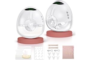 Lulia Breast Pump Hands Free, Wearable Breastfeeding Pump with 4 Mode and 9 Level, Strong Suction, Painless, Anti-Backflow, BPA Free, Portable Electric Breast Pumps with 17/19/21/24MM Flanges