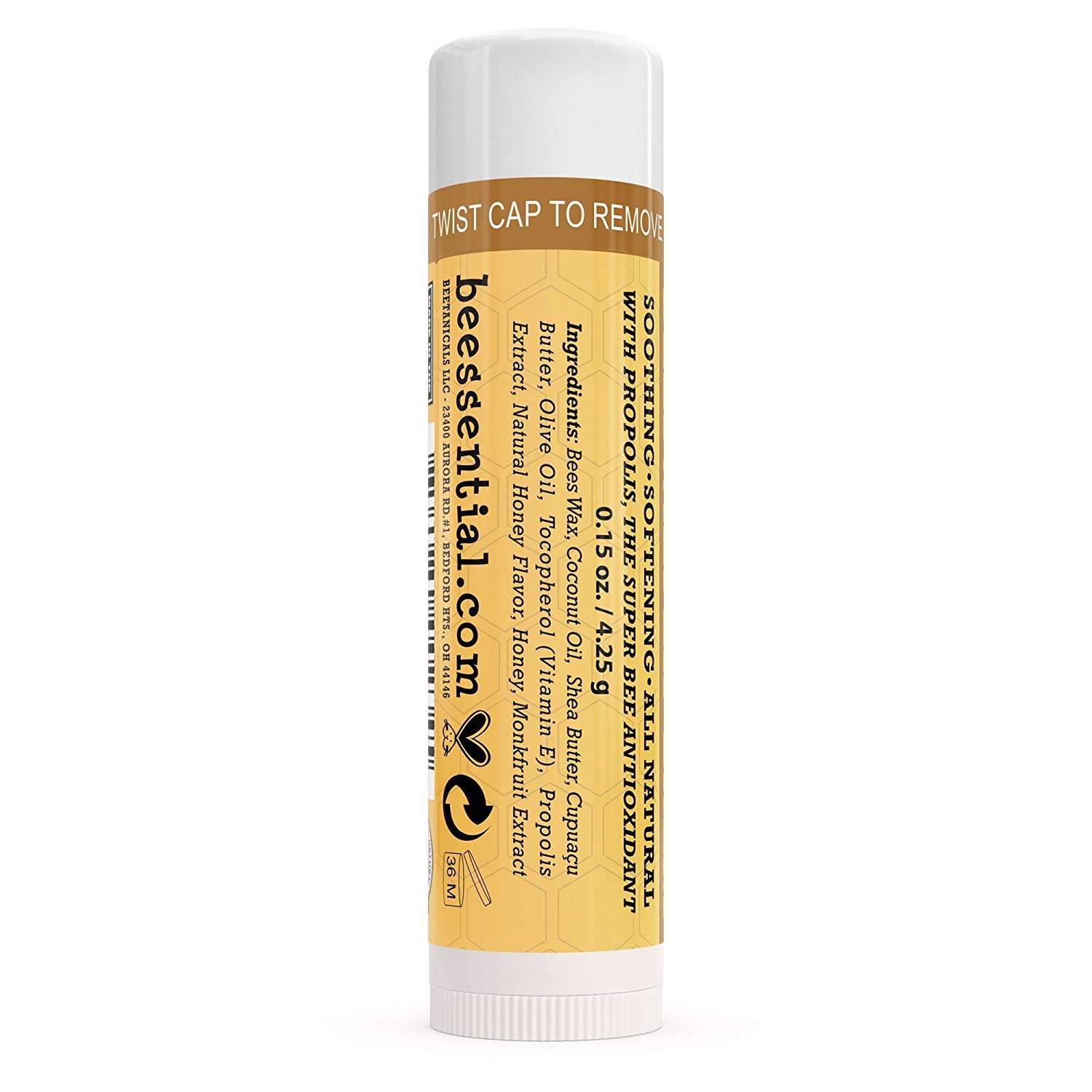 Beessential Natural Bulk Lip Balm 18 Pack For Men, Women, and Children. Great for Gifts, Showers, More (Honey) : Beauty