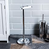 Bath Vida Floor Standing Toilet Roll Holder Chrome Finish Stainless Steel view 2