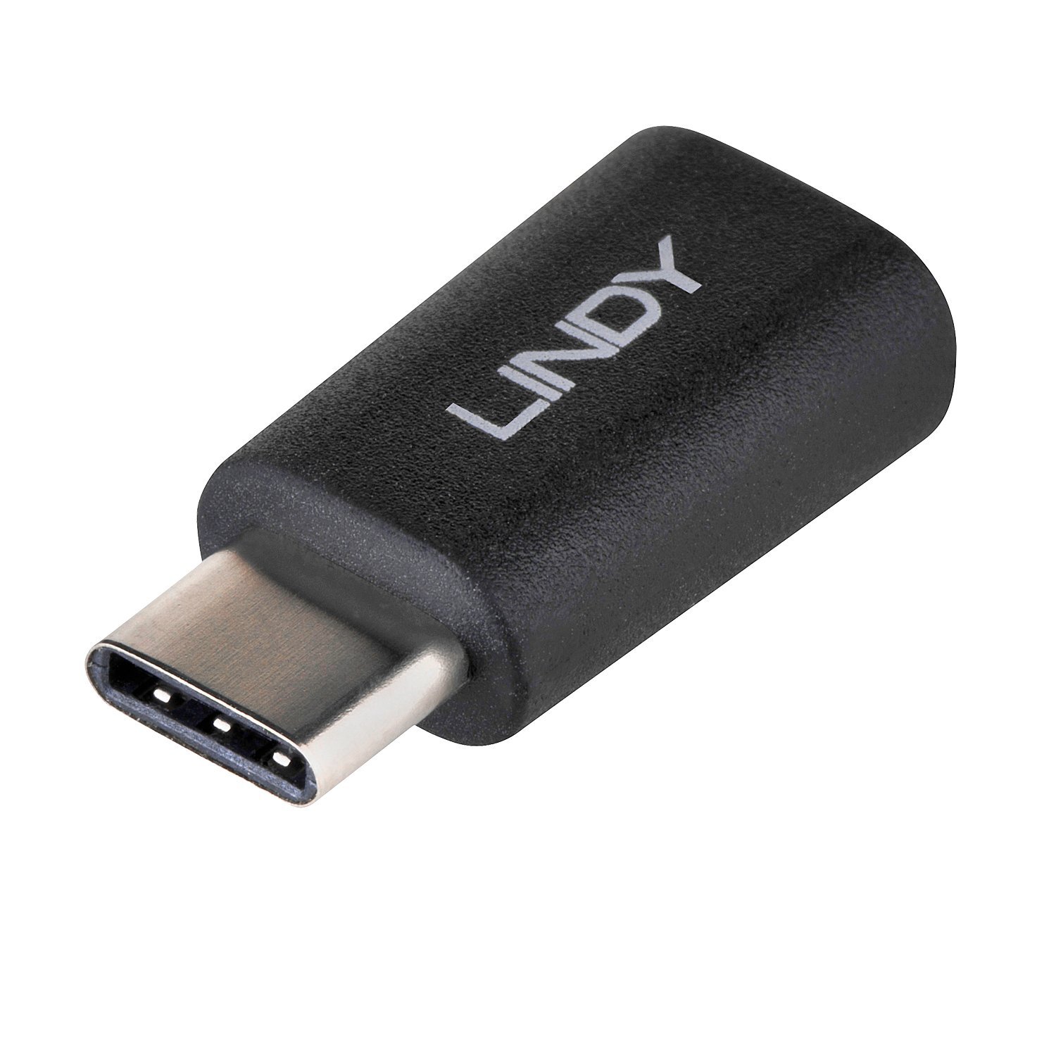 LINDY USB 2.0 Type C Male to Micro-B Female Adapter - Black