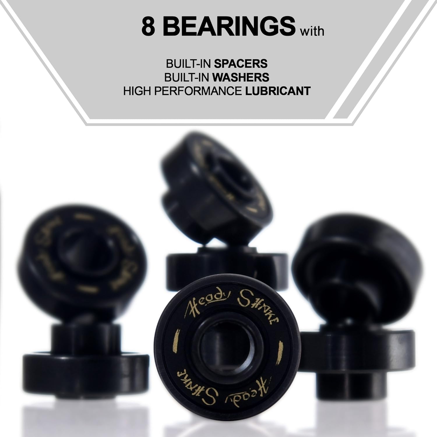  Heady Shake Pro Longboard Bearings Builtin Spacers and Washers