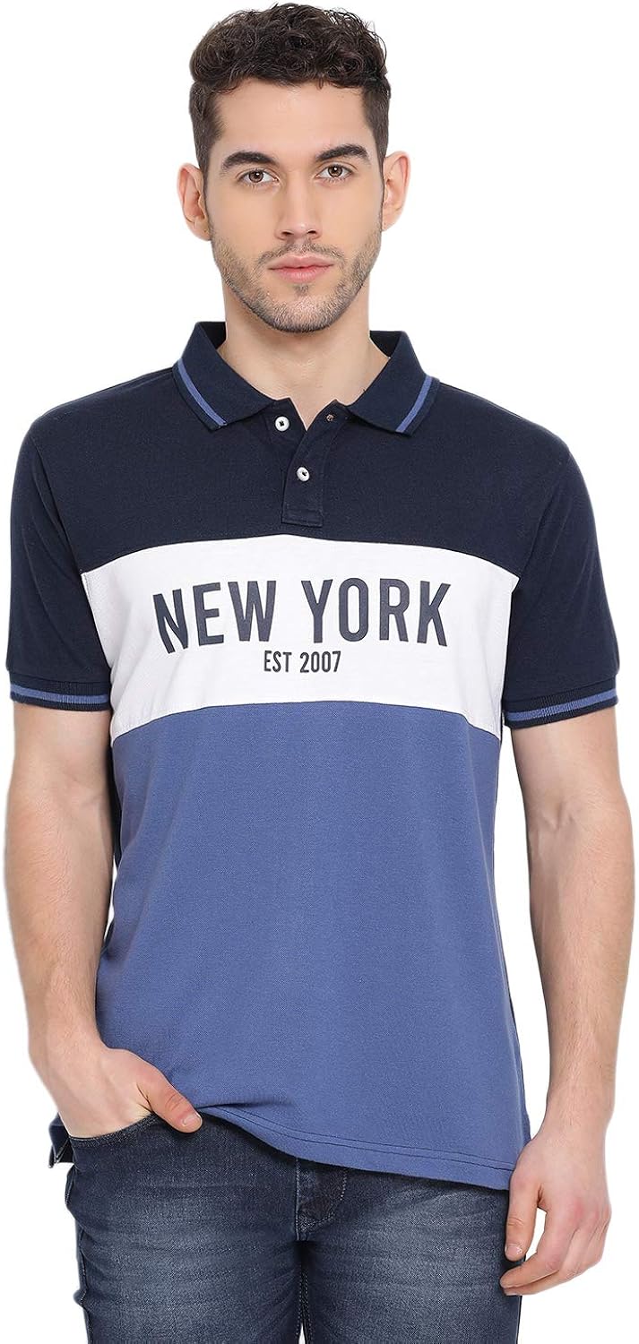 Buy Cobb Men's Blue Casual Polo T-Shirt at Amazon.in
