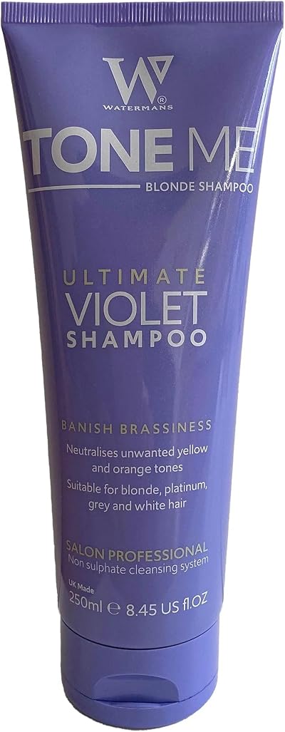 Watermans Tone Me Purple Shampoo 250ml Sulphate Free for Blonde Hair