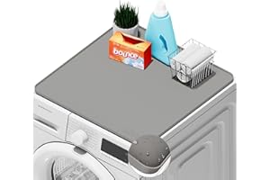SEIRI Washer and Dryer Cover for the Top, 26'' x 26'' Silicone Rubber Mat for Laudry Machine & Dryer, Laundry Room Organizer, Durable, Washable Top Protector Mat Pad for Laundry & Kitchen (Light Gray)
