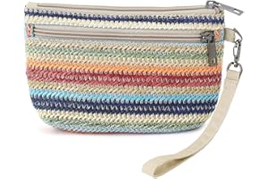 BBORGDC Small Wristlet Wallets for Women, Zip Clutch Bag with Wristlet Pouch, 3-Zipper Original Design