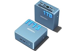 GEEKOM IT13 Mini PC 2026 for Office/Photo Editing, Intel i5-13600H |1TB SSD 16GB RAM |Silent Operation |Windows 11 Pro [USB4.0(40Gbps) I Dual HDMI |SD Slot |QuadDisplay l Intel NUC Replacement