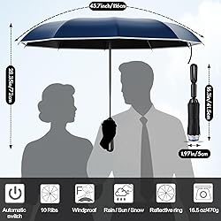 Copulan 46 Inch Auto Open Close Reverse Umbrella