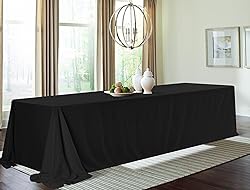 10 Pack Polyester Tablecloths, Black 90 x 156 Inch