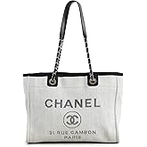 CHANEL What Goes Around Comes Around Women's Pre-Loved Grey Raffia Deauville Small Bag