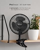 Pro Breeze 6 Inch Clip On Fan 2 Speeds Mains Powered 360° Rotation view 2