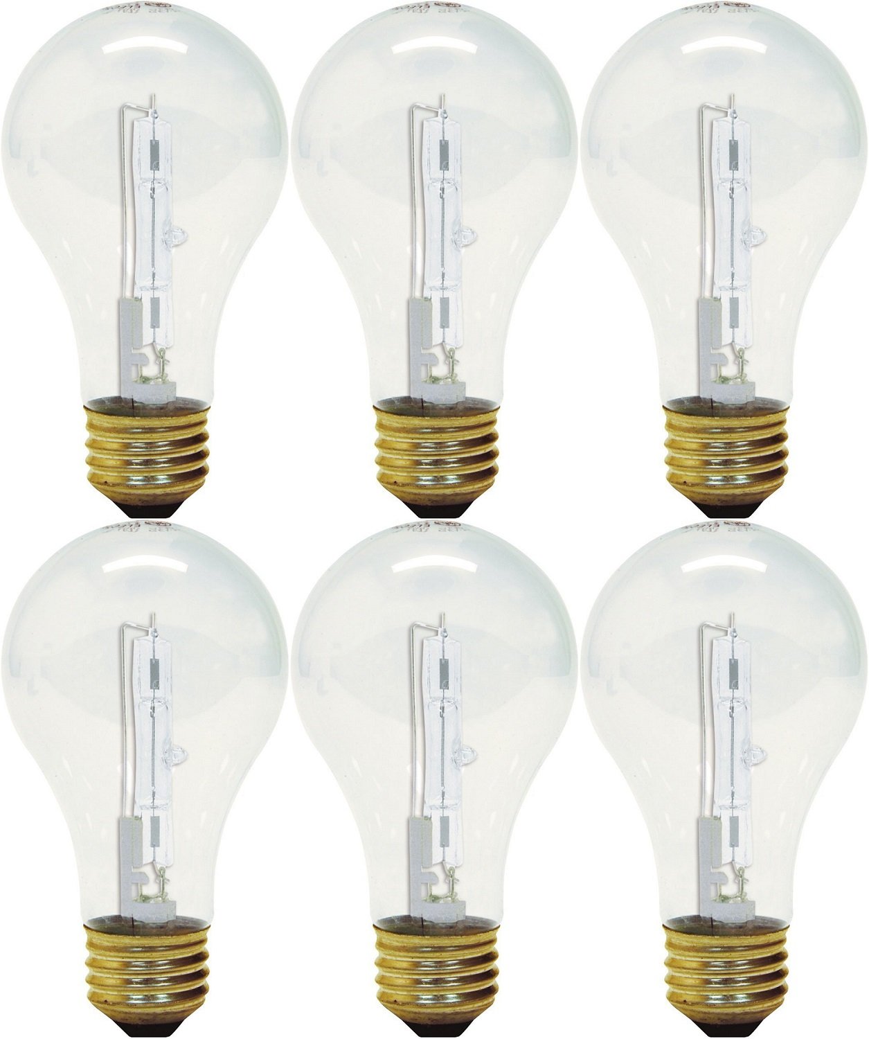 GE Lighting 043168787963 78796 43 Watt Clear A19 Halogen Pack of 3 (Each 2 Bulbs)