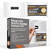 Office Werks 20 Pack of Magnetic Name Badge Holder Kit, 4x3 Inch Horizontal ID Card Name Tag for Conventions, Exhibitors, Events, Vaccine Card Holder Protector for CDC Immunization Record