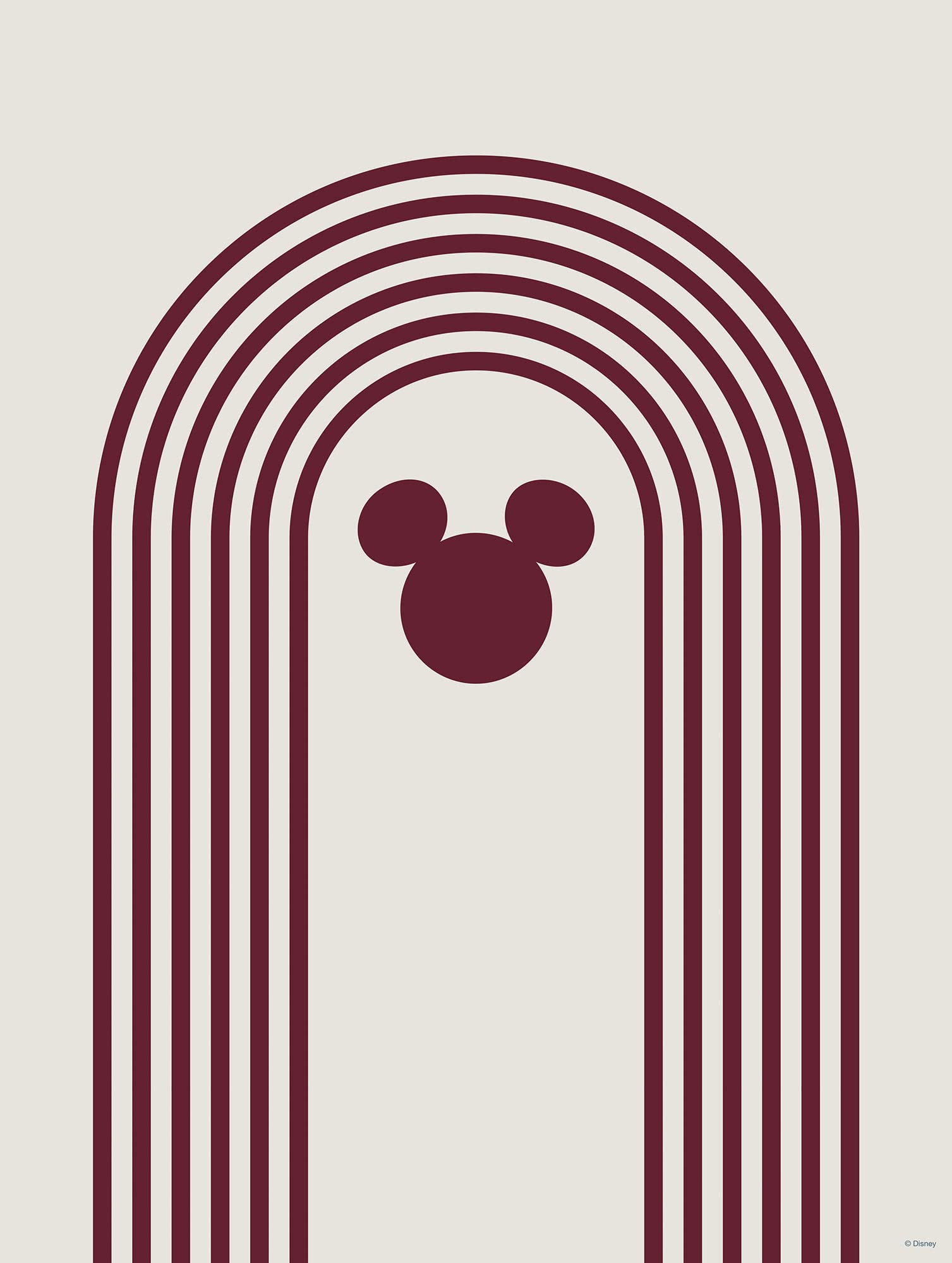Komar Wall Picture - Minimal Mickey - Size: 30 x 40 cm - Poster, Art Print, Decoration, Living Room, Bedroom, Disney
