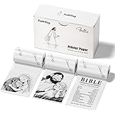 FaithTag 3 Rolls Self-Adhesive Glossy Transparent Thermal Printer Paper for F21 & Other Mini Sticker Printers, 2.08-inch, 53mm X 3.5mm, 3-Rolls