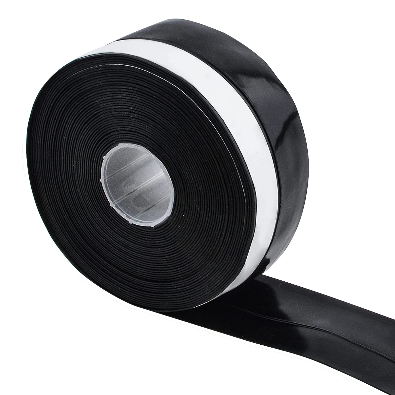 Morobor 1PCS Silicone Seal Strip, 8M Door Strip Bottom for Doors Silicone Sealing Sticker Adhesive for Doors and Windows Gaps of Anti-Collision Silicone (35MM, Black)
