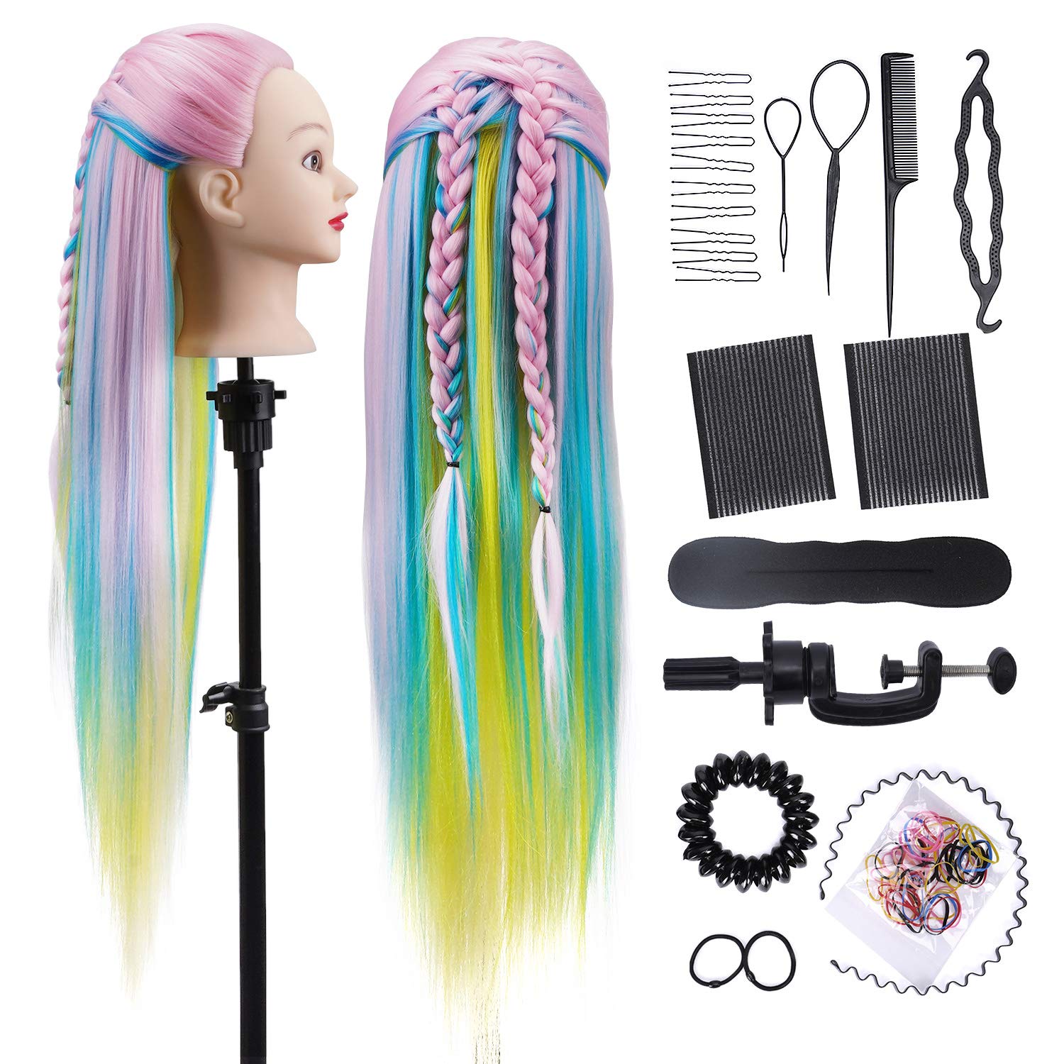 rainbow hair mannequin