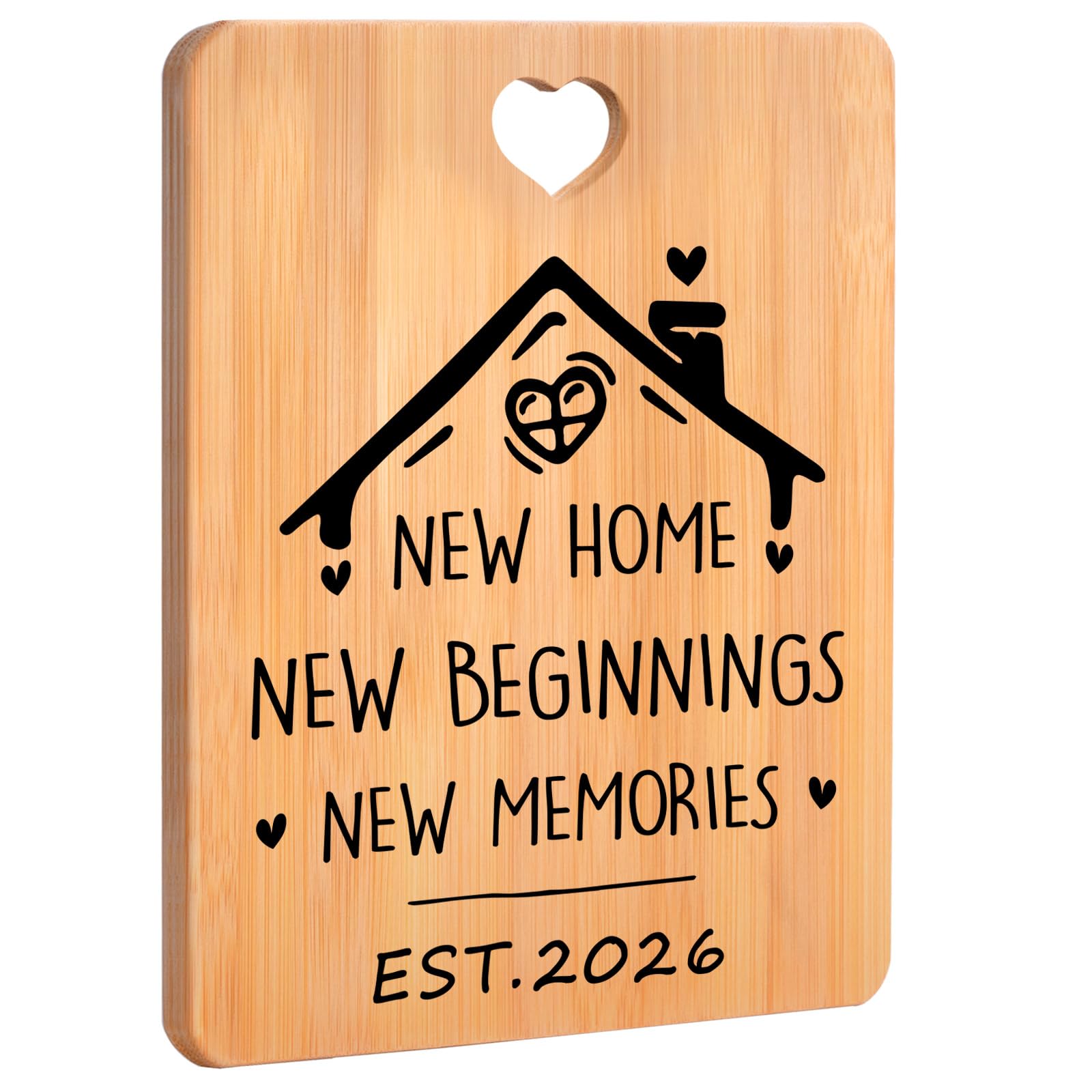 New Home Gifts - Bamboo Cutting Board, House Warming Gifts, Housewarming Presents for Couple, Family, Friends, Christmas Gifts for New Home