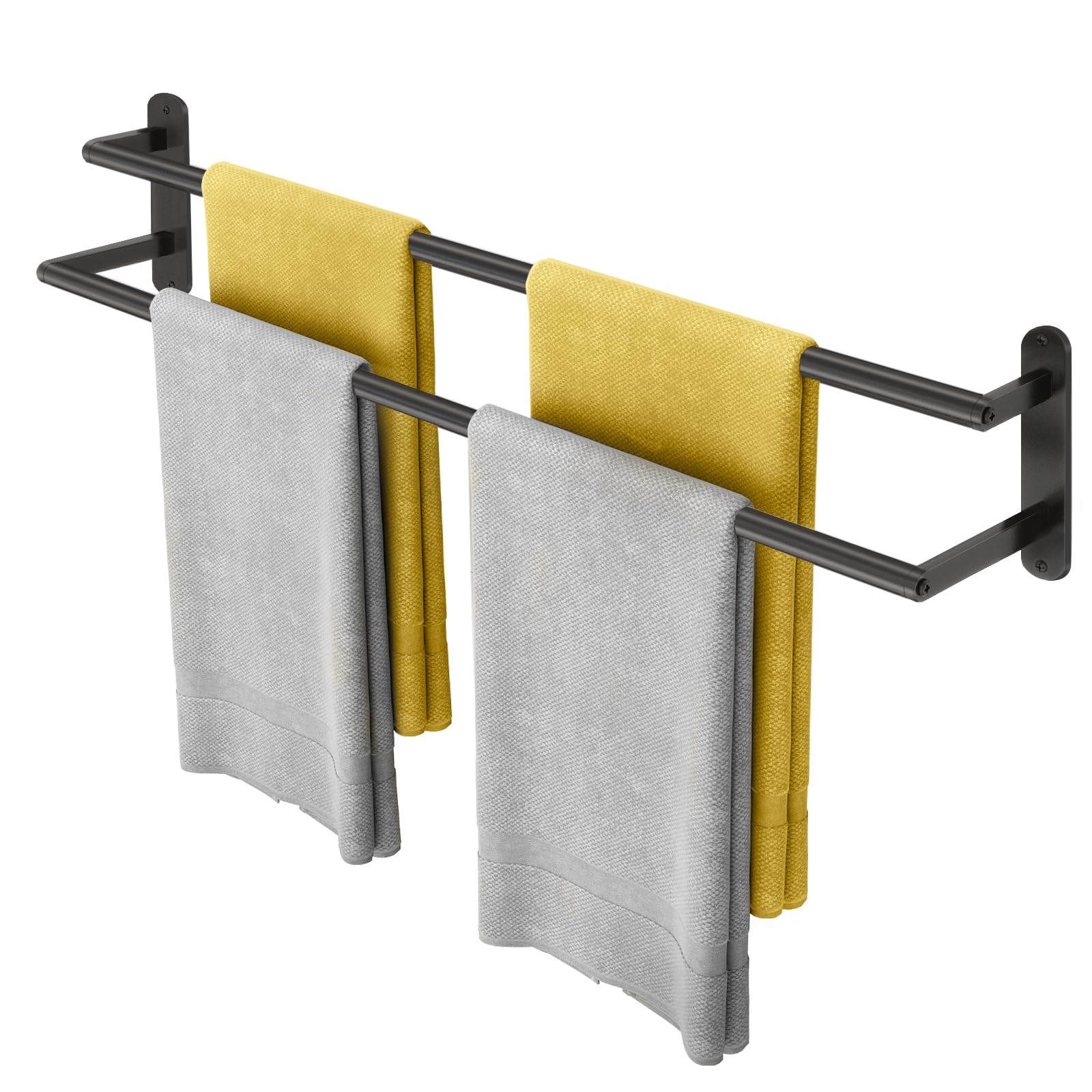 Photo 1 of Double Towel Bar 32 Inch, Towel Racks for Bathroom, Wall Mount Bathroom Towel Holder, Stainless Steel Bathroom Towel Rack, Towel Rod Double Towel Hanger(Matte Black)