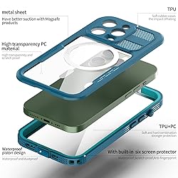 comosso for iPhone 14 Pro Case Waterproof, Built-in