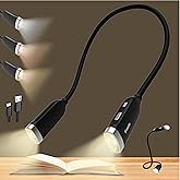 Neck Reading Light, 3 Color & Brightness Adjustable Book Light for Reading in Bed, Hands-Free, Lightweight, USB C Rechargeable, Eye-Caring, Perfect for Crafts, Camping, Kids & Adults (black)