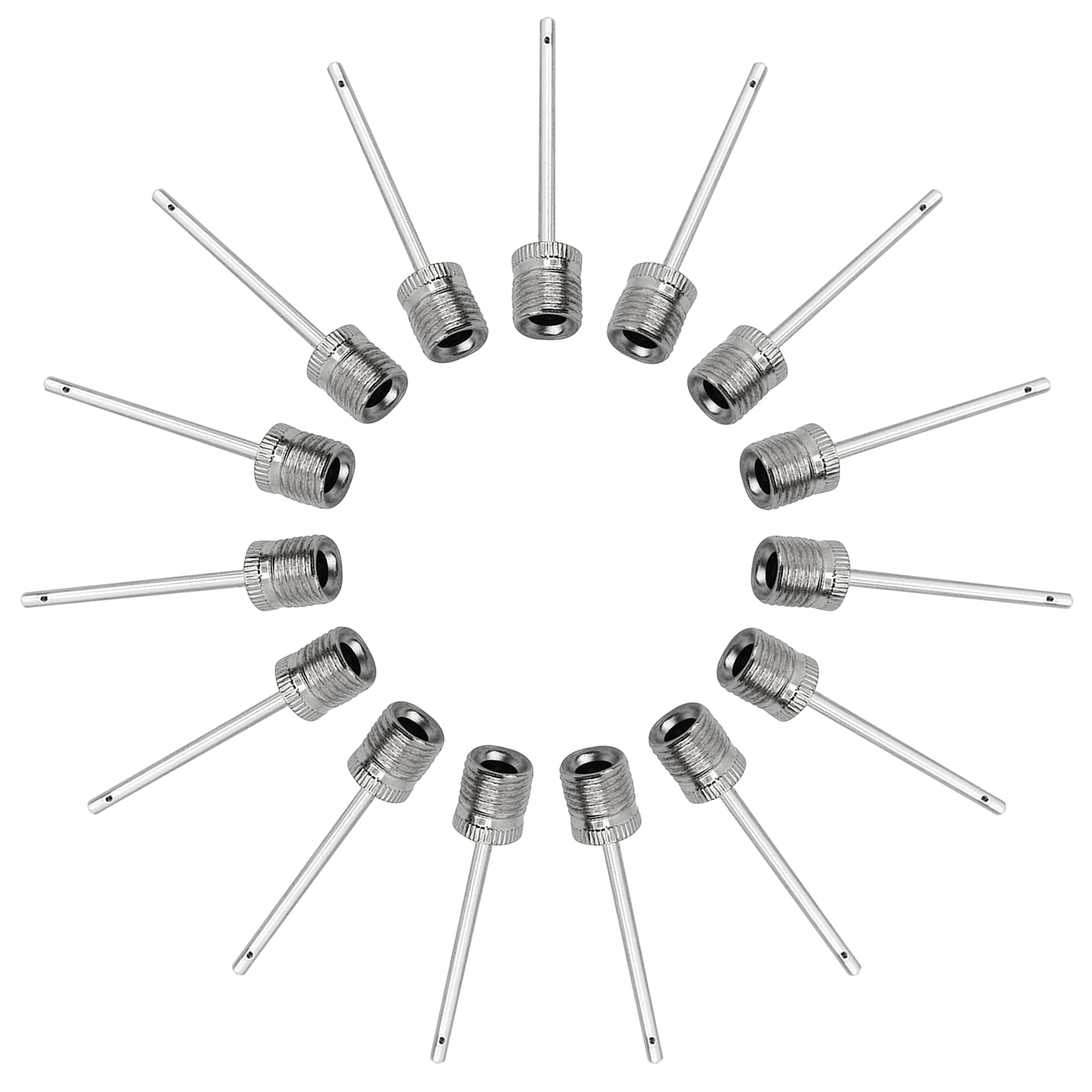 Mobi Lock 15 Pcs Ball Pump Inflation Needle - Stainless Steel Air Pump Needles - Ideal for Blowing Up Football, Basketball, Volleyball, and All Other Sports Balls