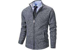 Msmsse Men's Cardigan Sweaters Full Zip Knitted Sweater for Men