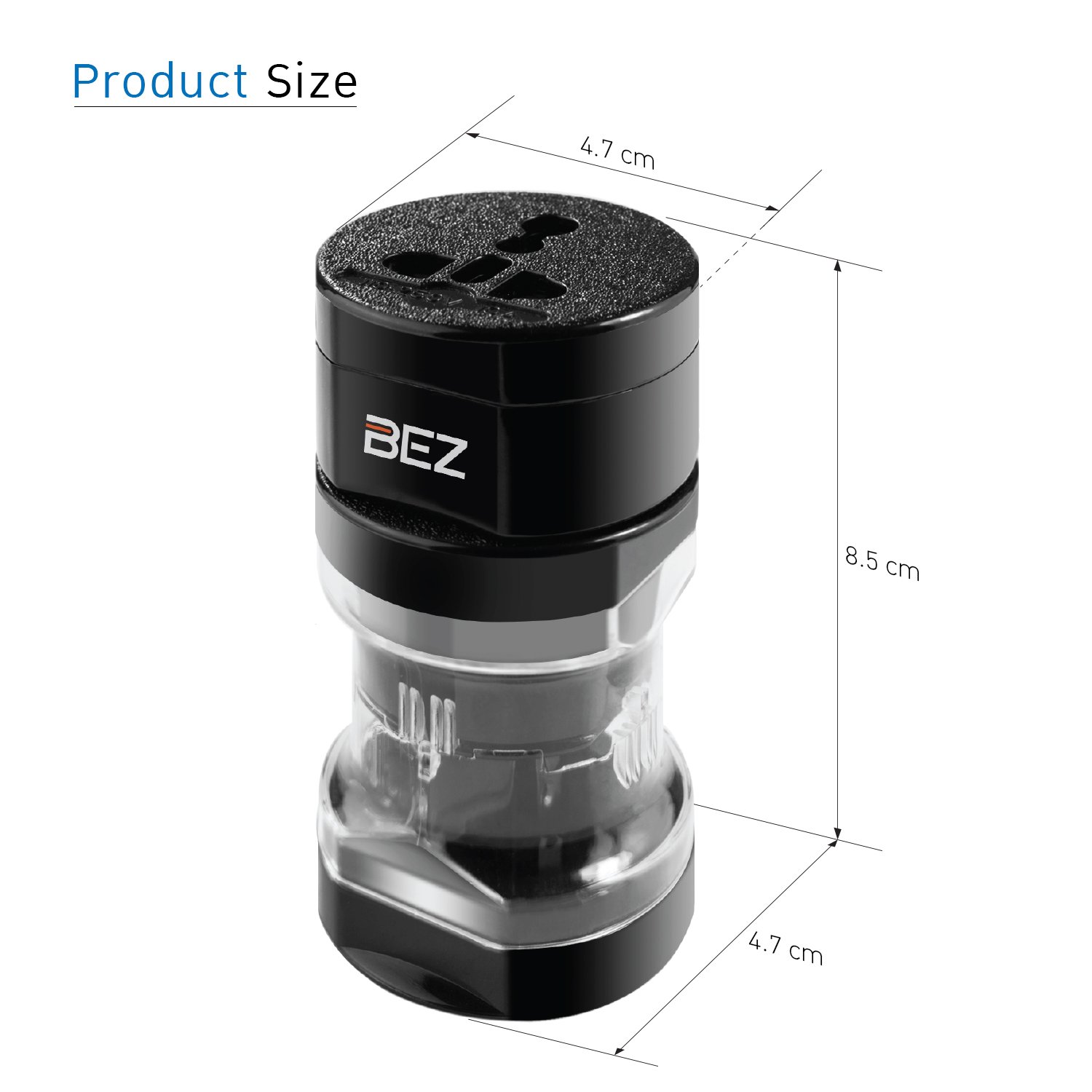 Bez® Reisestecker Adapter, Universal Reiseadapter, Travel Adapter Internationaal stekker [US UK EU au] 5-stuks set met reisebeutel