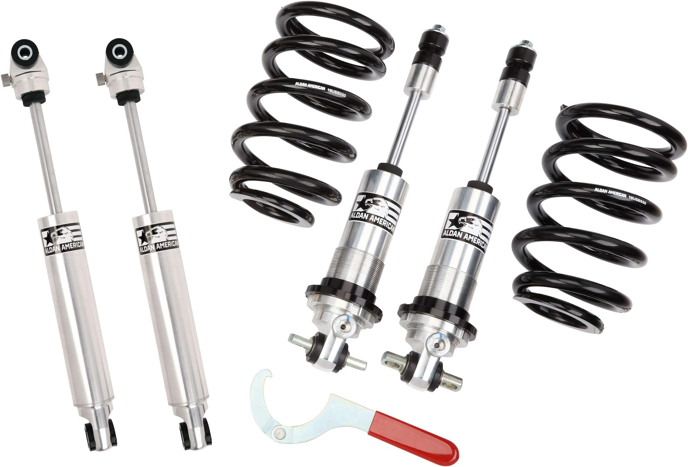 NEW ALDAN AMERICAN ADJUSTABLE FRONT COILOVER & REAR TRUELINE SHOCKS,DROPPED,COMPATIBLE WITH CHEVY CHEVY 59-70 BEL AIR,BISCAYNE,66-70 CAPRICE,58-70 IMPALA, 59-61 NOMAD,BUICK 59-63 INVICTA,59-70 LESABRE