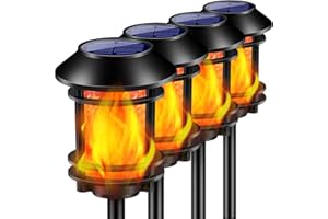 TomCare Solar Lights Outdoor Solar Torch Lights with Flickering Flame Waterproof Solar Powered Garden Lights Decorative Outdoor Lighting Landscape Decorations for Yard Patio Pathway Christmas, 4 Pack