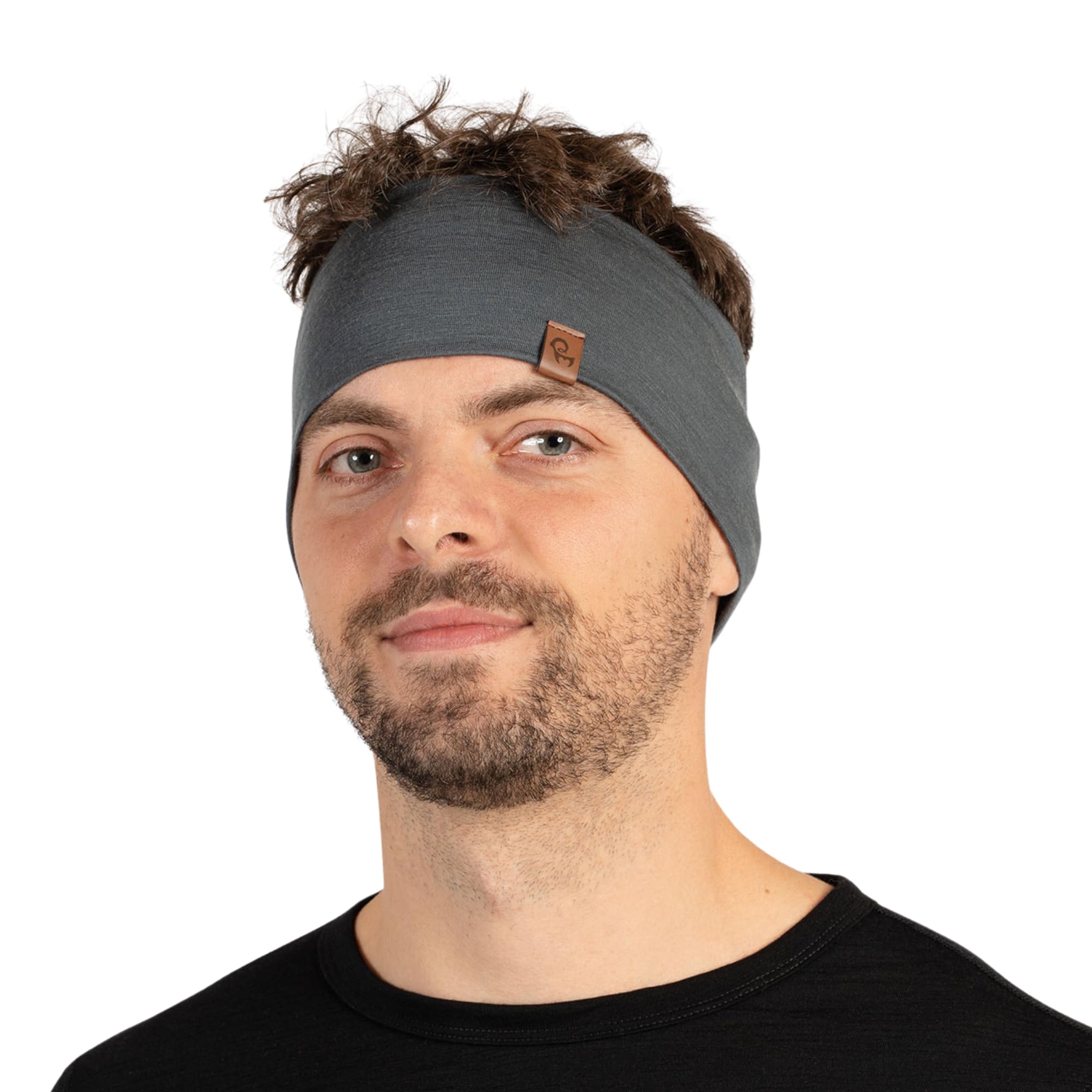 menique 100% Merino Wool Headband Men & Women – Sports Sweatband,Thermal Wool Ear Warmer, Sweat Band, Workout Hairband for Running, Cycling, Yoga, Hiking, Gym, Long Hair (Perfect Gray)