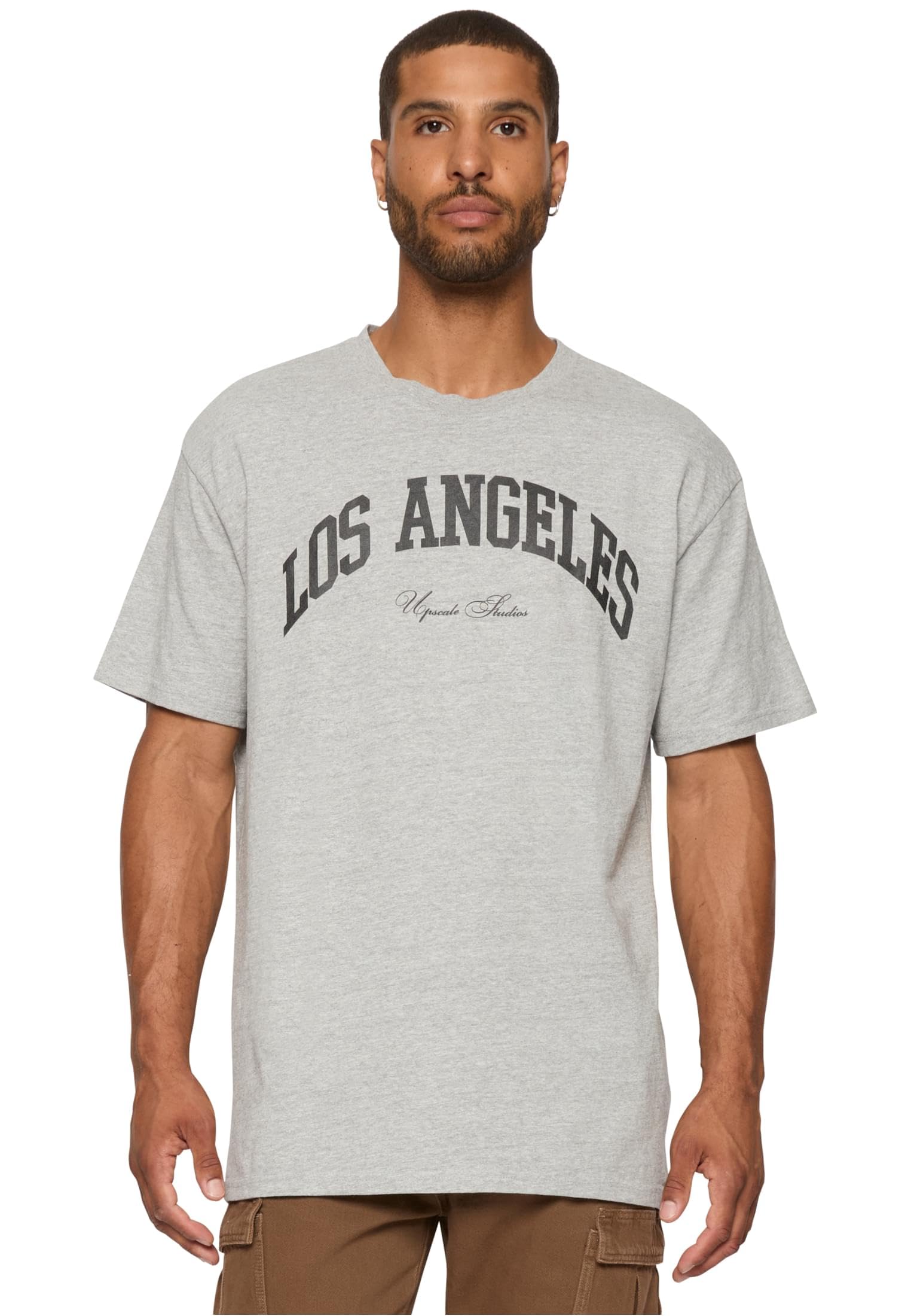 Mister Tee Unisex L.A. College Oversize Tee T-Shirt, Grey,