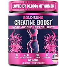 Bold Buns Creatine for Women &ndash; Booty Builder Supplement with Collagen &amp; BCAA &ndash; Supports Muscle Development, Post-Workout Reco