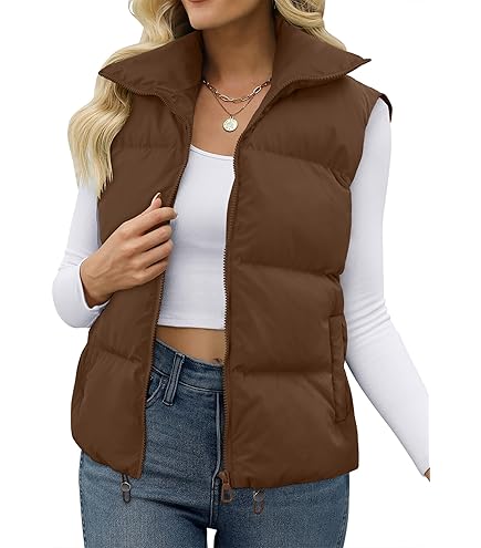 BEAUDRM Women's Y2k Leopard Print Cropped Vest Jacket Zip Up Fuzzy