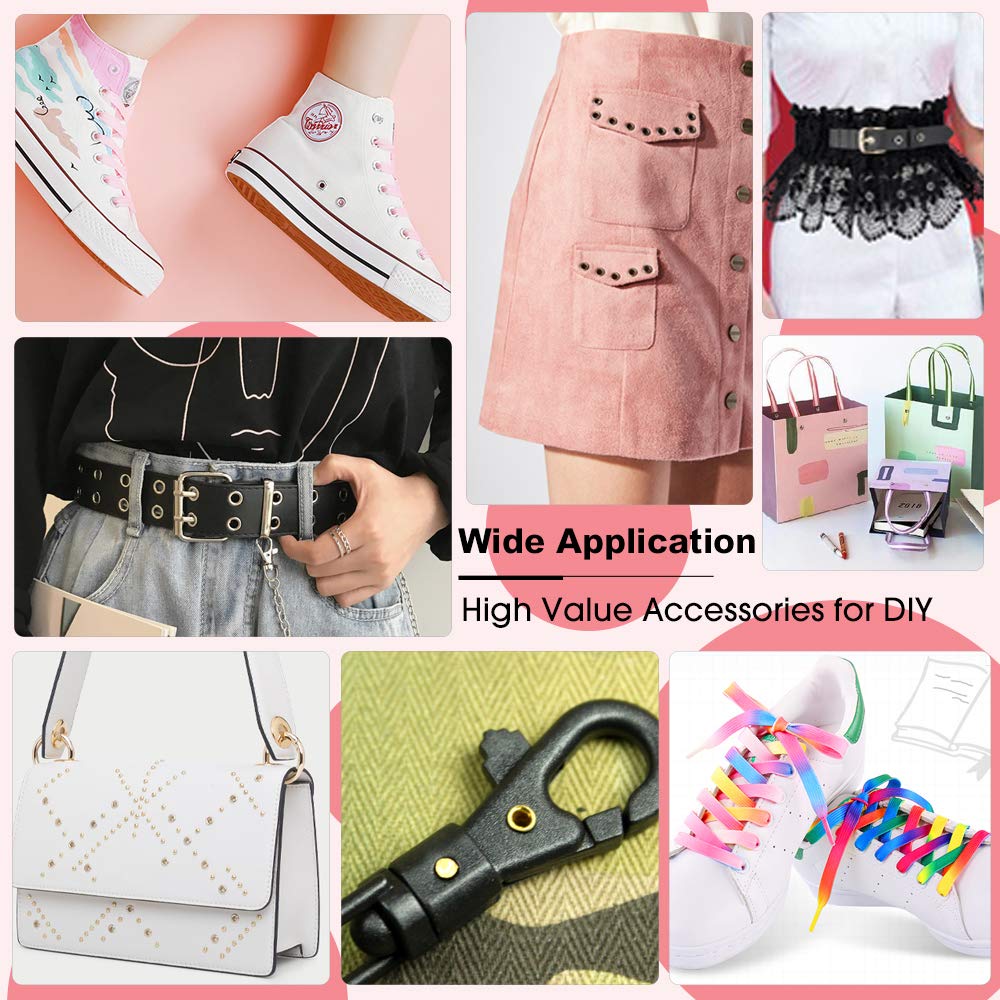 Metal Eyelets, 600Pcs 12 Colors 3/16 inch Metal Grommets Kit, Multi-Color Grommets Kit, Metal Eyelets Set with 3 Pieces Installation Tool and Storage Box for DIY Shoes Clothes Crafts Bag