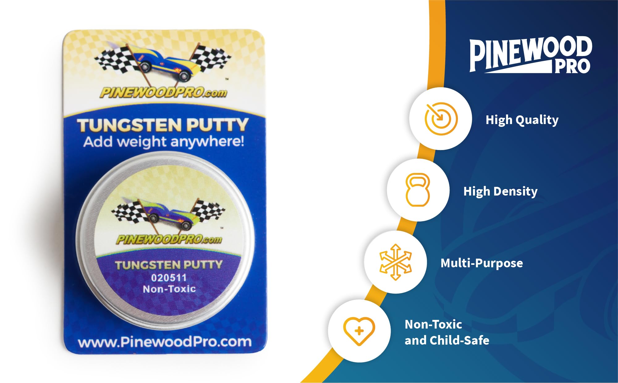 Pinewood Pro Tungsten Putty for Derby Car Weights - Easily Fine Tune Car Weight for Fastest Speed (1 Ounce)